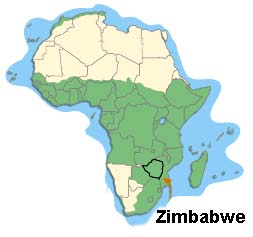 Map of Zimbabwe