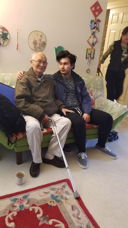 Visting Grandpa at Mom's House