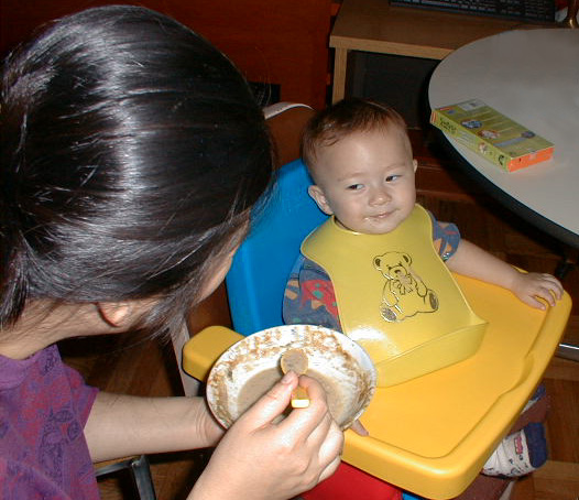 Eating His Oatmeal