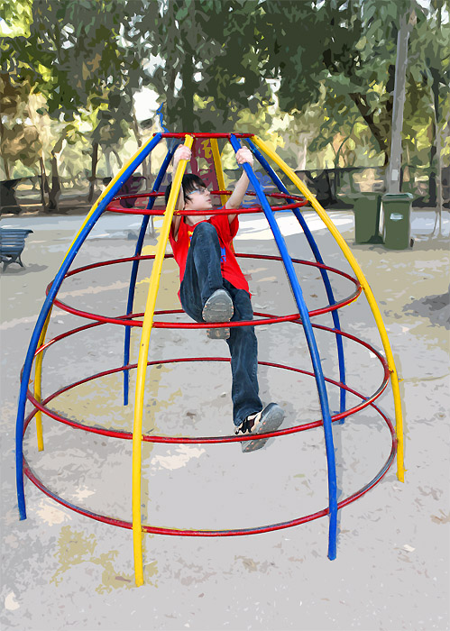 Michael Climbing in Santiago