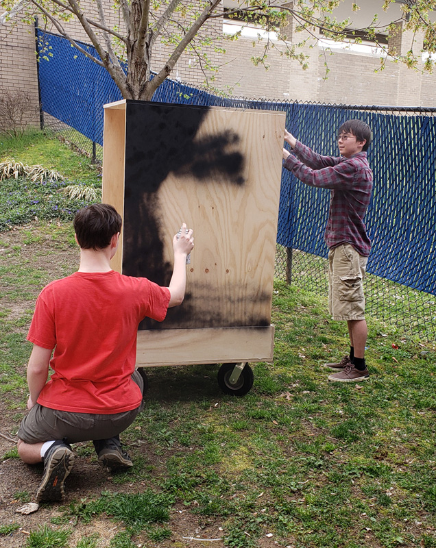 Painting Boxes for the Boy Scouts