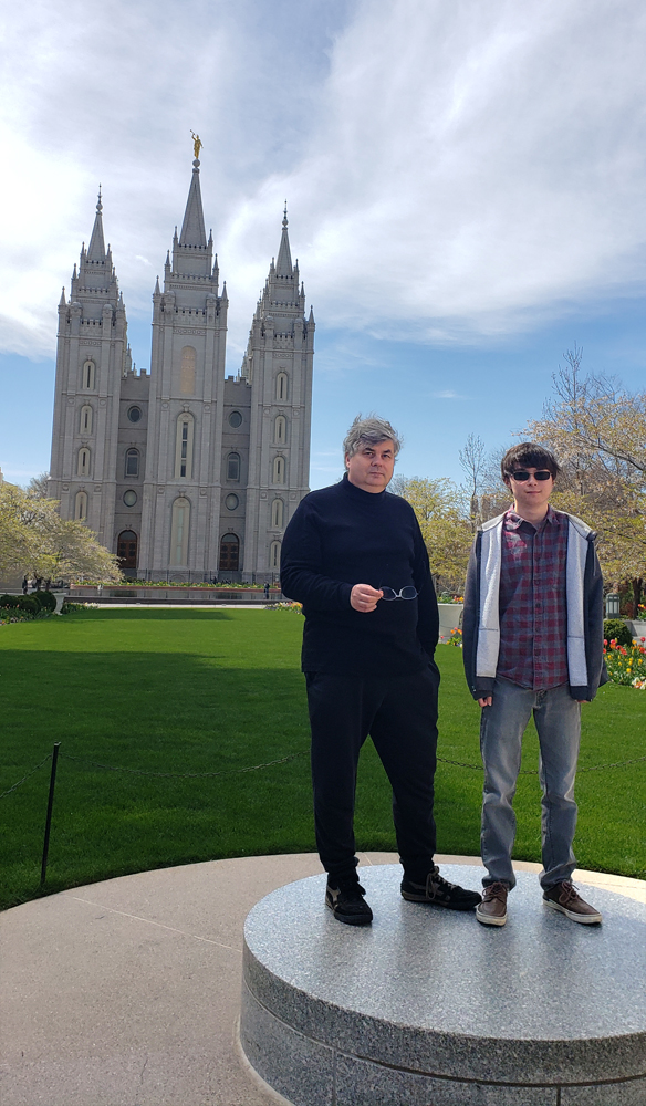 At the Mormon Temple with Dad