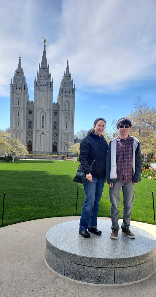 At the Mormon Temple with Aunt Tina